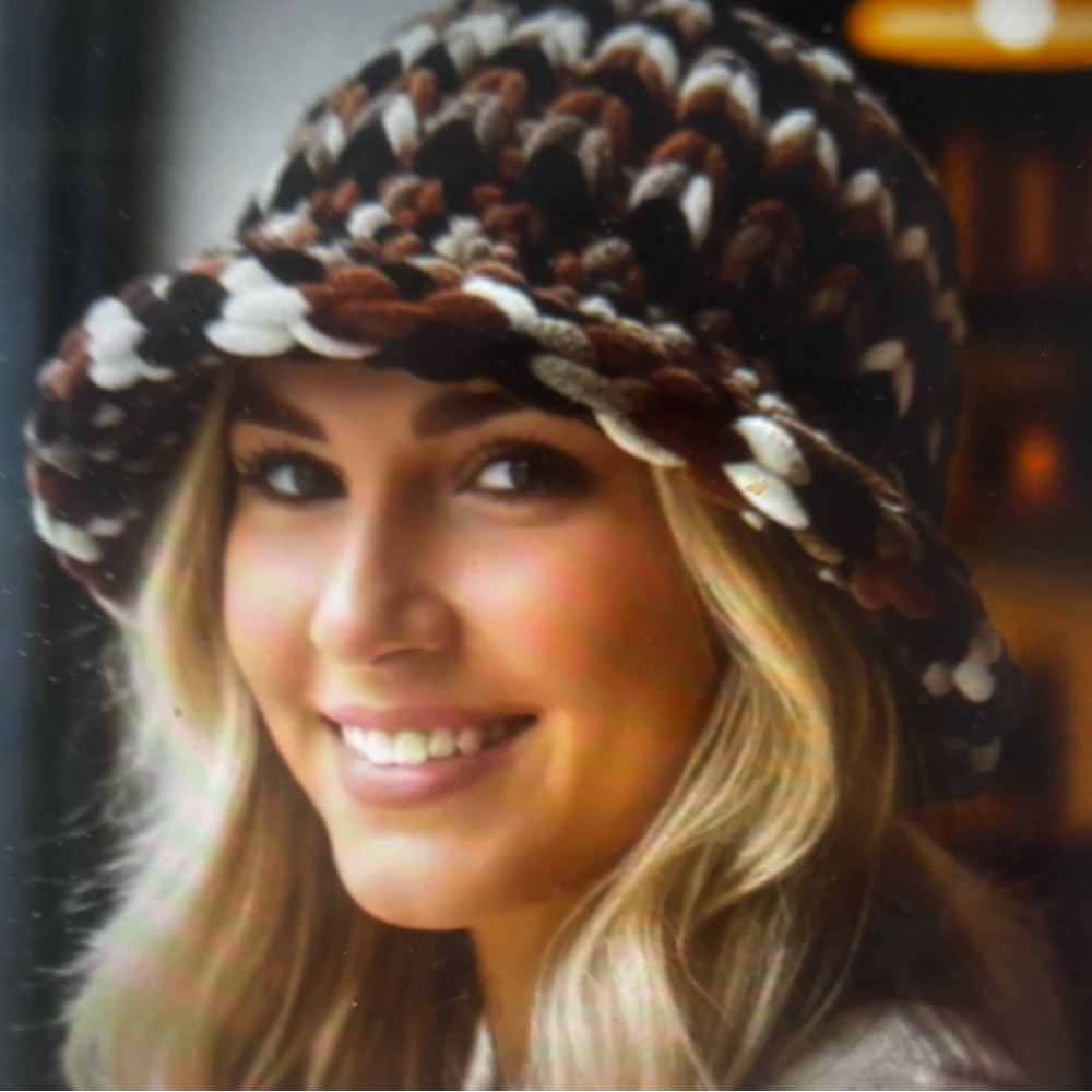 Chunky Knit Chenille Crochet Hat